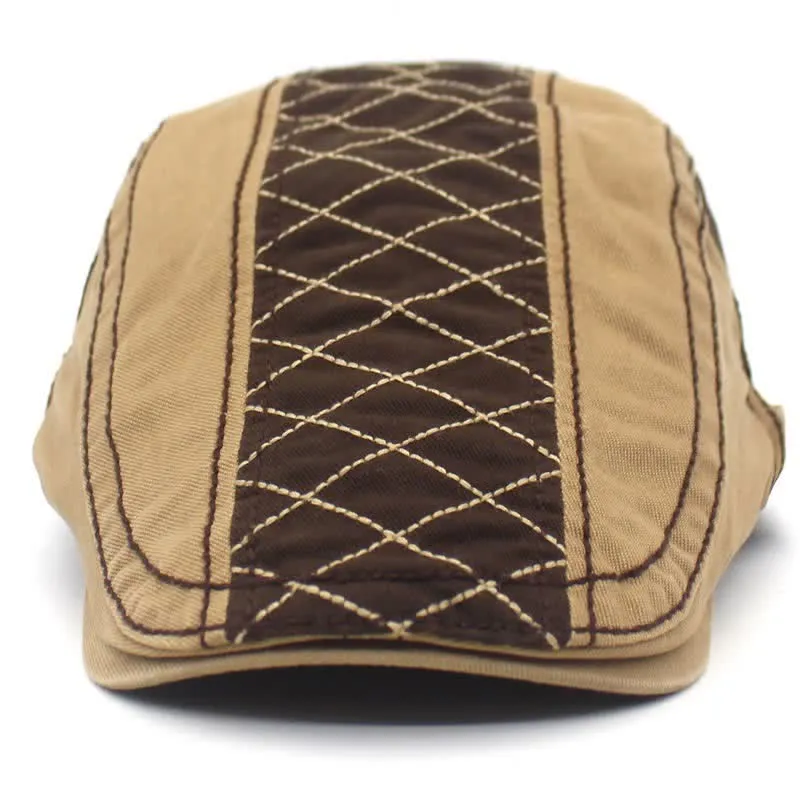 Vintage Embroidery Plaid Patchwork Beret Cap sold by FloralTrip product image thumbnail 2