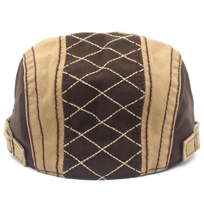 Vintage Embroidery Plaid Patchwork Beret Cap sold by FloralTrip product image thumbnail 3