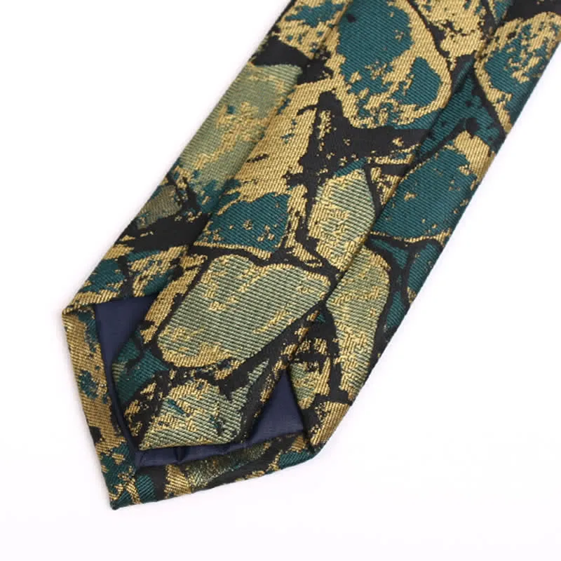 Men's Gold-green Abstract Graphic Necktie sold by FloralTrip product image thumbnail 4