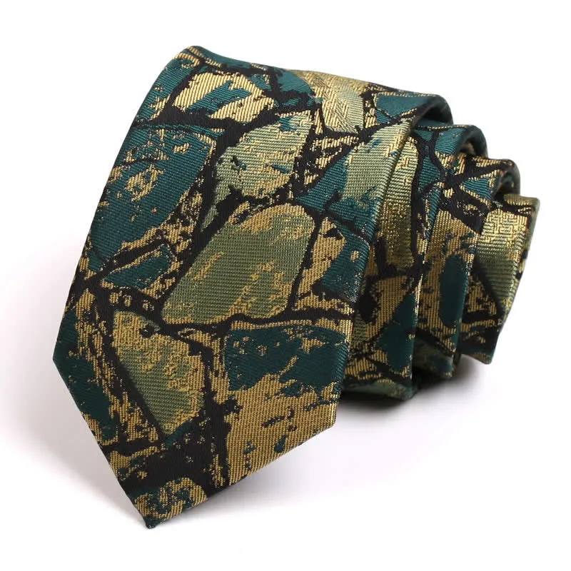 Men's Gold-green Abstract Graphic Necktie sold by FloralTrip
