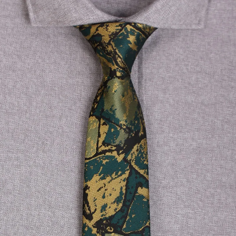 Men's Gold-green Abstract Graphic Necktie sold by FloralTrip product image thumbnail 2