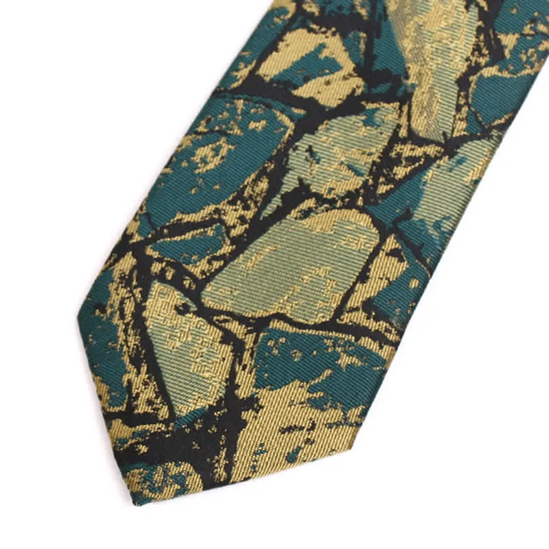Men's Gold-green Abstract Graphic Necktie sold by FloralTrip product image thumbnail 3