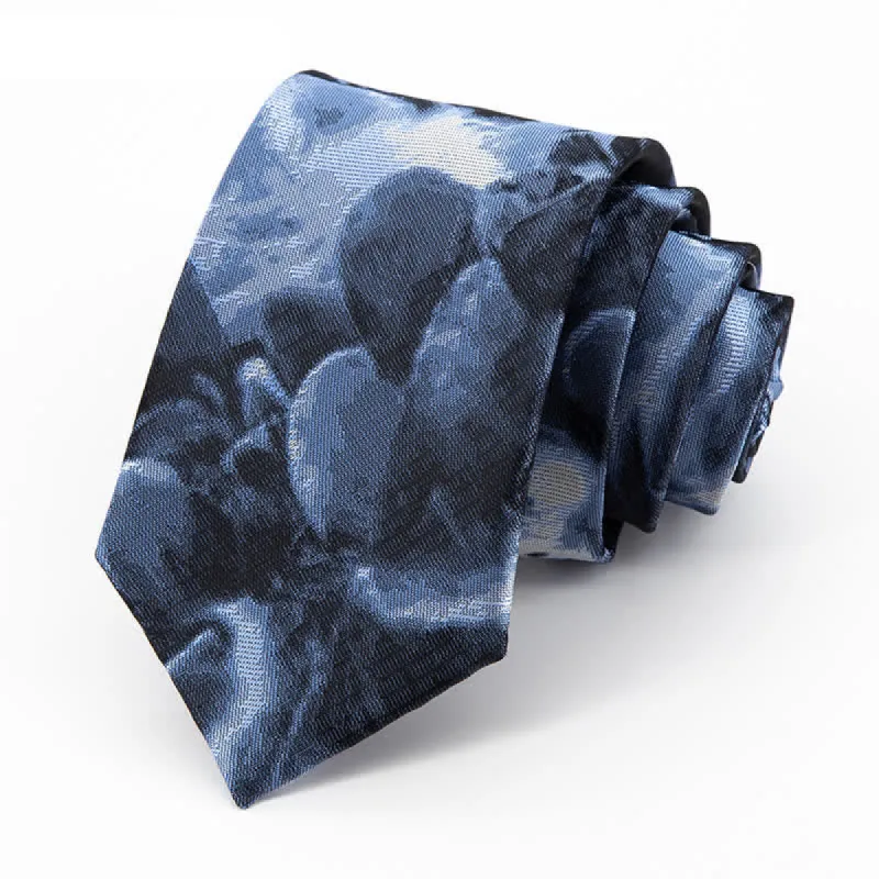 Men's Abstract Dark Blue Dreamworld Necktie sold by FloralTrip