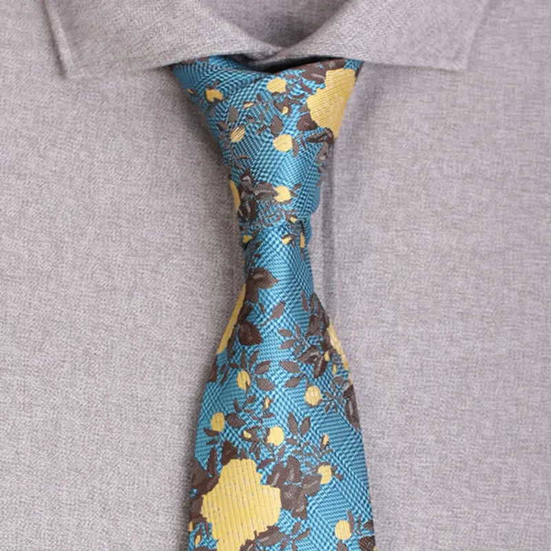 Men's Nature Yellow Flower Dark Cyan Necktie sold by FloralTrip product image thumbnail 2