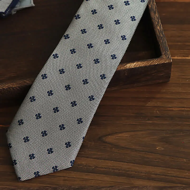 Men's Silver Gray Cloverleaf Necktie sold by FloralTrip product image thumbnail 3