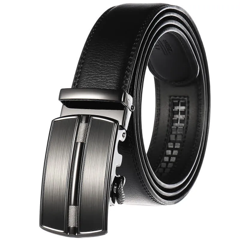Men's Simple Hollow Automatic Buckle Leather Belt sold by FloralTrip