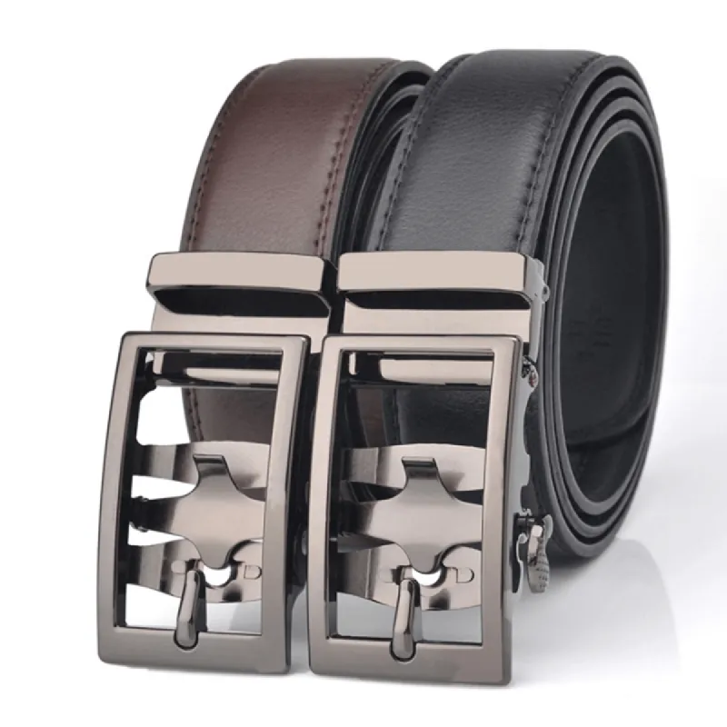 Men's Sophisticated Hollow Automatic Buckle Leather Belt sold by FloralTrip