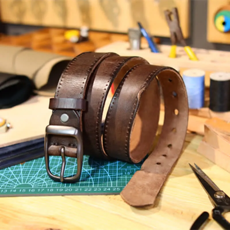 Men's Western Distressed Style Leather Belt sold by FloralTrip