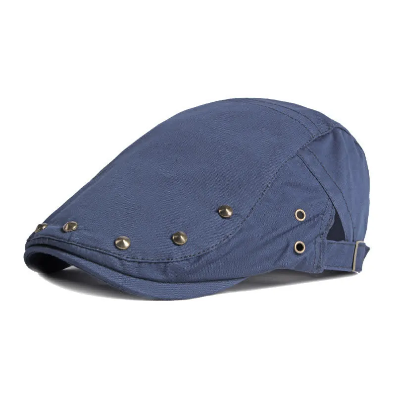 Hip Pop Rivet Cotton Flat Cap Beret sold by FloralTrip