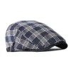 Travel Casual Checkered Beret Flat Cap sold by FloralTrip