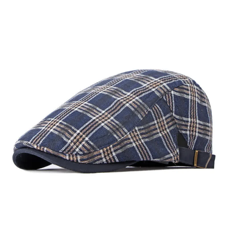 Travel Casual Checkered Beret Flat Cap sold by FloralTrip