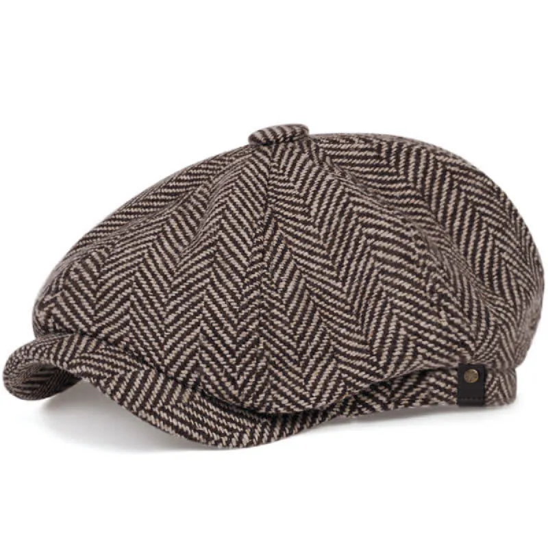 Peaky Blinders Herringbone Octagonal Beret Cap sold by FloralTrip