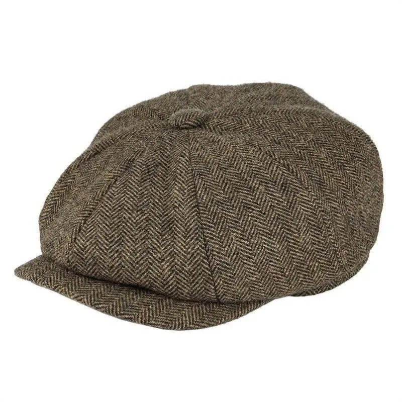 Classic Herringbone Tweed Octagonal Beret Cap sold by FloralTrip