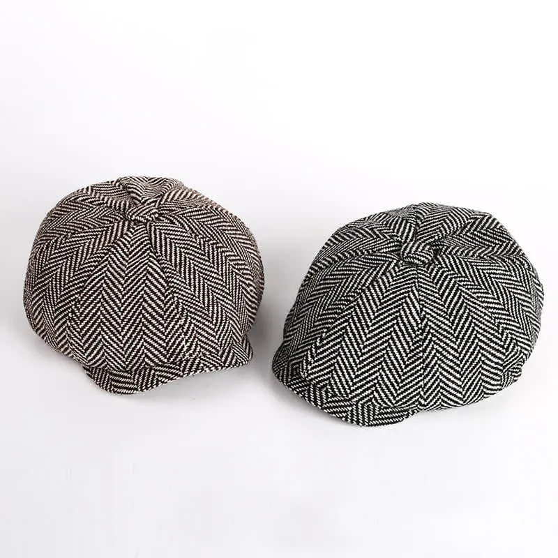 Herringbone Octagonal Cap Flat Cap Beret sold by FloralTrip product image thumbnail 2