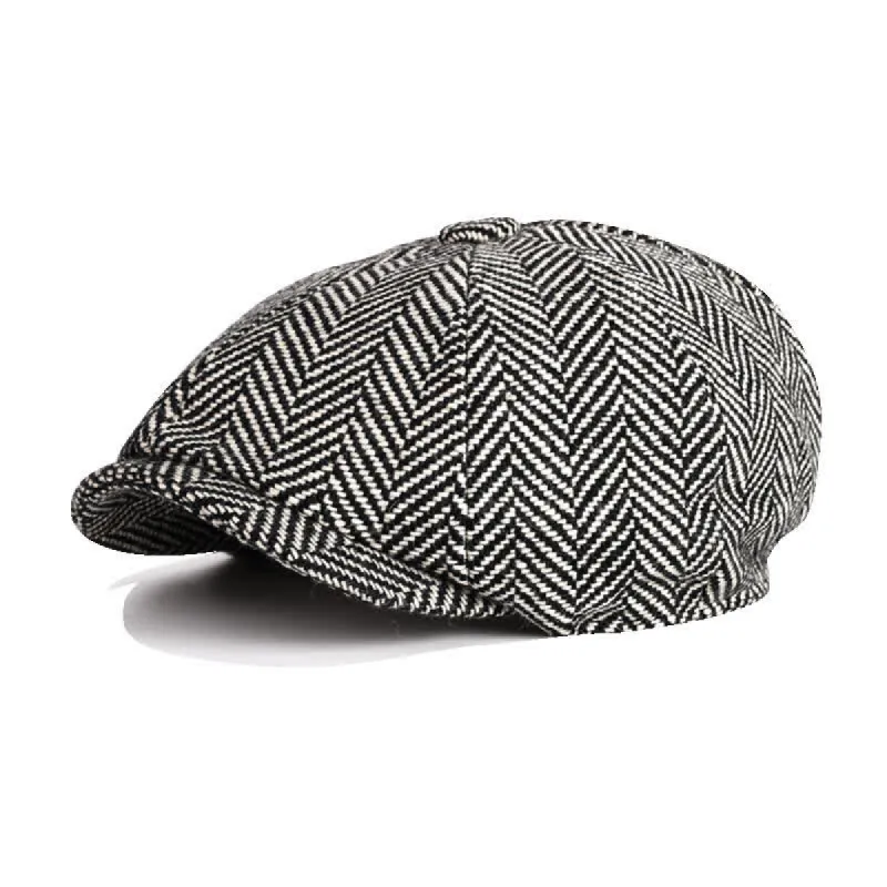 Herringbone Octagonal Cap Flat Cap Beret sold by FloralTrip