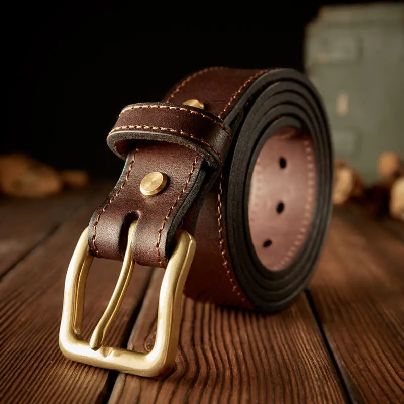 Men's Vintage Single Prong Buckle Leather Belt sold by FloralTrip