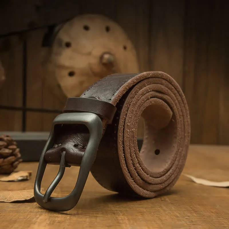 Men's Retro Handmade Trousers Leather Belt sold by FloralTrip