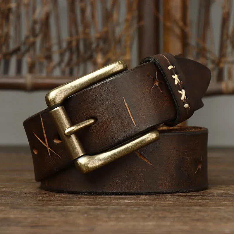 Men's Vintage Fancy Carving Leather Belt sold by FloralTrip product image thumbnail 5