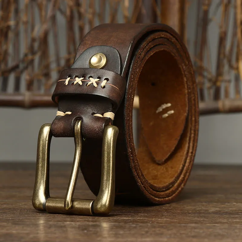 Men's Vintage Fancy Carving Leather Belt sold by FloralTrip