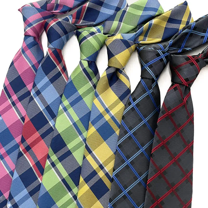 Men's Smart Bright Plaid Necktie sold by FloralTrip