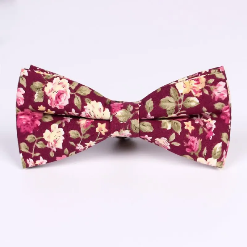 Men's Cotton Forest Floral Printing Bow Tie sold by FloralTrip