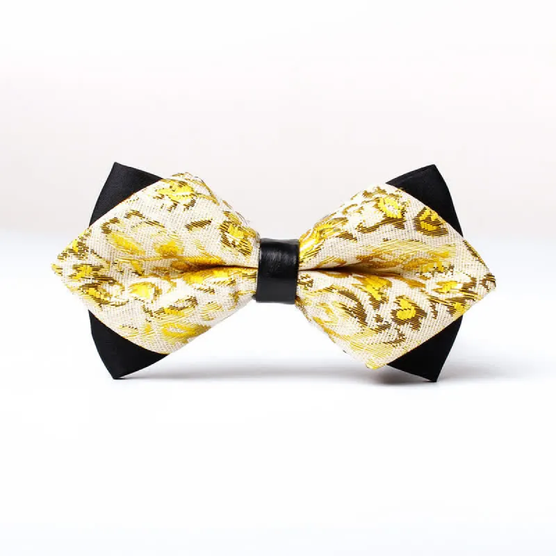 Men's Gold Hue Paisley Pointed Bow Tie sold by FloralTrip