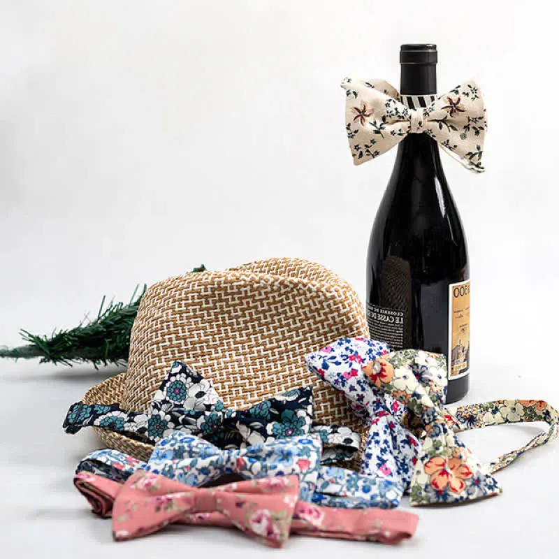 Men's Graphic Floral Wedding Bow Tie sold by FloralTrip