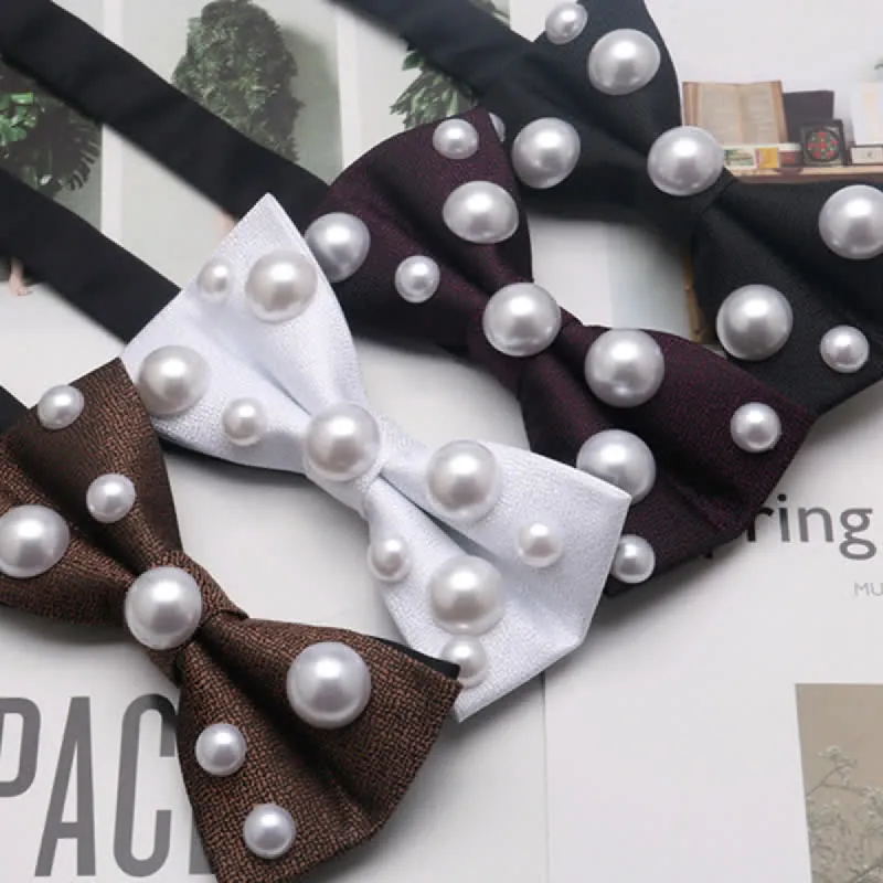 Artificial Pearls Dancing Party Bow Tie sold by FloralTrip