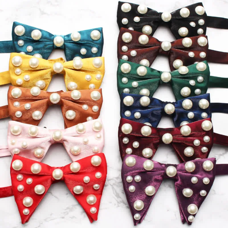 Pearls Bright Oversized Pointed Bow Tie sold by FloralTrip
