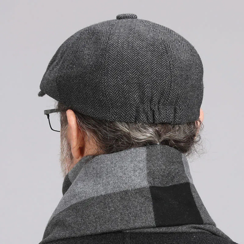 Men's Gentleman Herringbone Pattern Octagonal Beret Cap sold by FloralTrip product image thumbnail 4