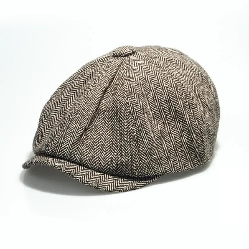 Men's Versatile Herringbone Octagonal Beret Cap sold by FloralTrip