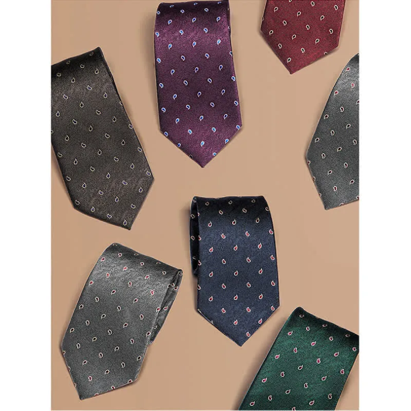 Men's Luxury Micro Paisley Necktie sold by FloralTrip