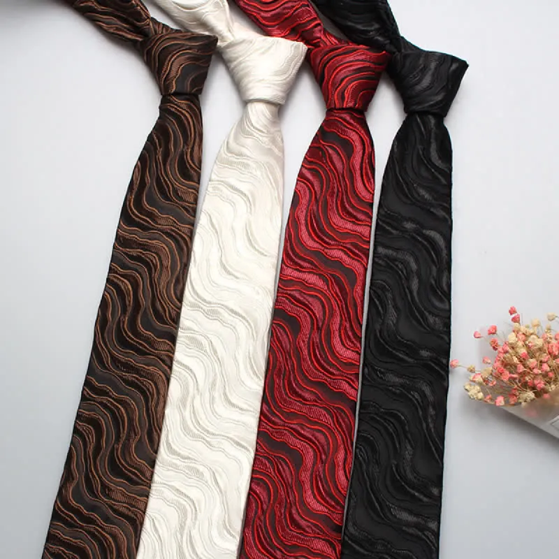 Men's Exotic Wave Striped Necktie sold by FloralTrip