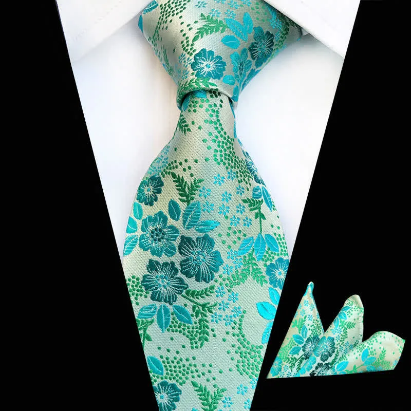 2Pcs Men's Plum Blossoms Floral Necktie Set sold by FloralTrip product image thumbnail 5