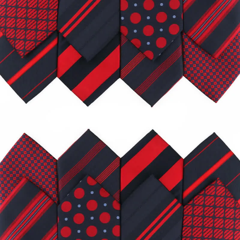 Men's Energetic Red Black Series Striped Necktie sold by FloralTrip