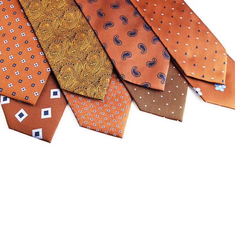 Men's Orange-Red Series Micro Motifs Necktie sold by FloralTrip product image thumbnail 2