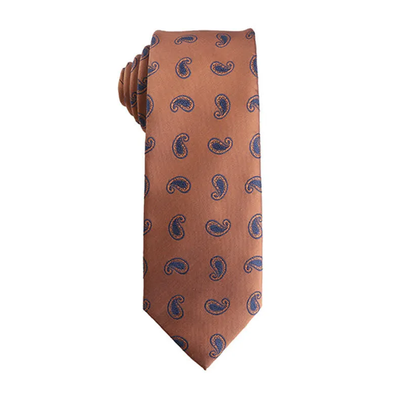 Men's Orange-Red Series Micro Motifs Necktie sold by FloralTrip product image thumbnail 4