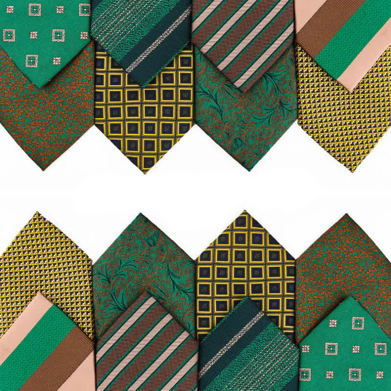 Men's Fresh Green & Yellow Series Necktie sold by FloralTrip