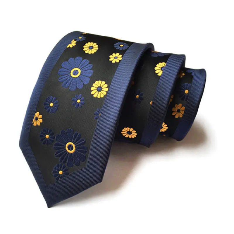 Men's Simple Daisy Floral Narrow Necktie sold by FloralTrip
