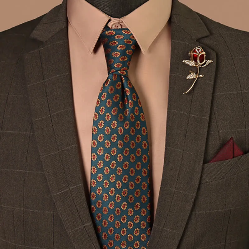 Men's Novelty Micro Paisley Floral Necktie sold by FloralTrip