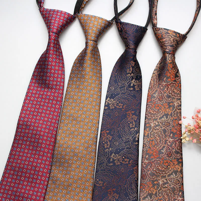 Men's Retro Paisley Flower Zipper Tie Necktie sold by FloralTrip