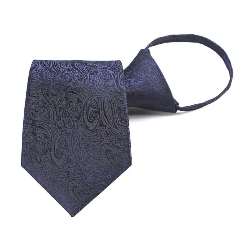 Men's Casual Zipper Tie Paisley Necktie sold by FloralTrip
