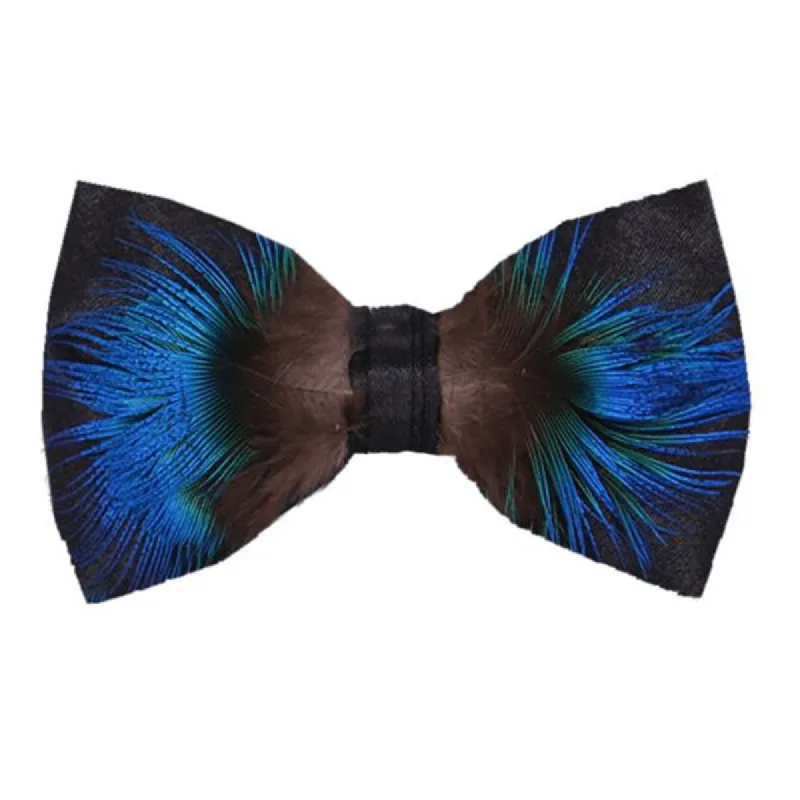 Classy Blue & Black Feather Bow Tie sold by FloralTrip