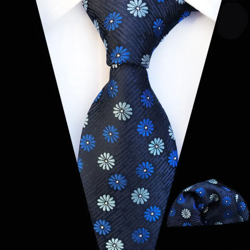 2Pcs Men's Daisies Floral Necktie Set made by FloralTrip