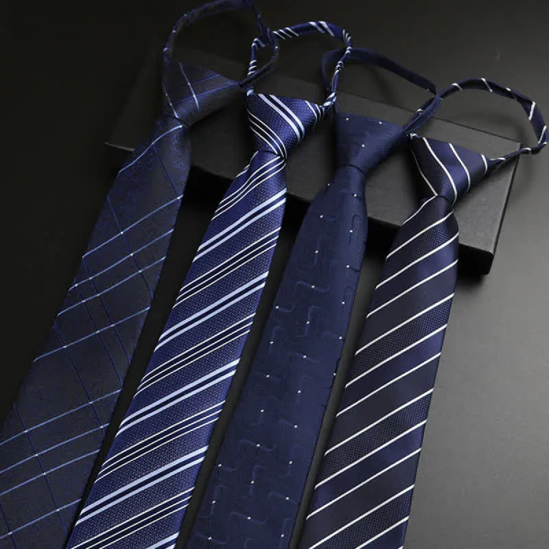Men's Navy Blue Zipper Tie Formal Necktie sold by FloralTrip