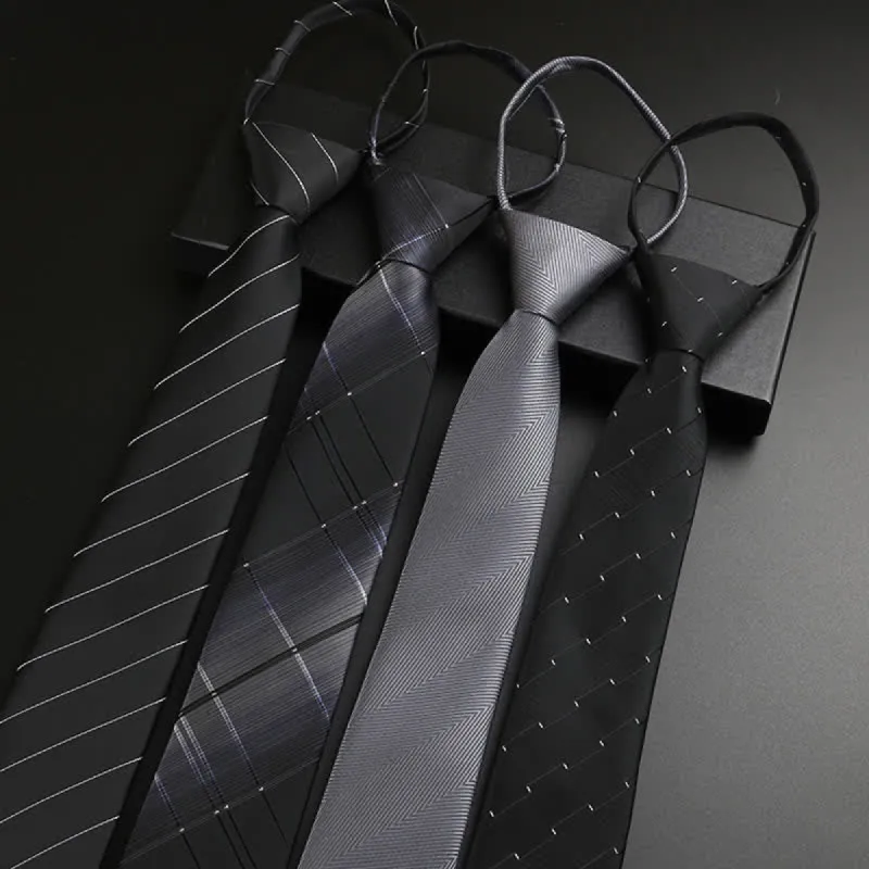 Men's Black-Gray Zipper Tie Classic Necktie sold by FloralTrip
