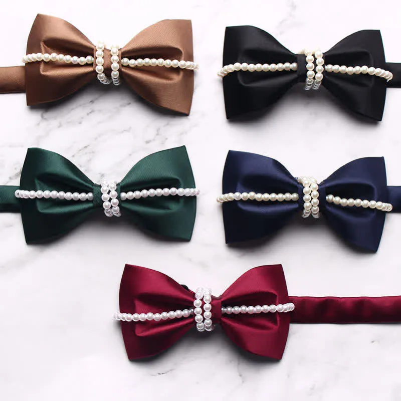 Men's Pearl Decor Chain Bow Tie sold by FloralTrip