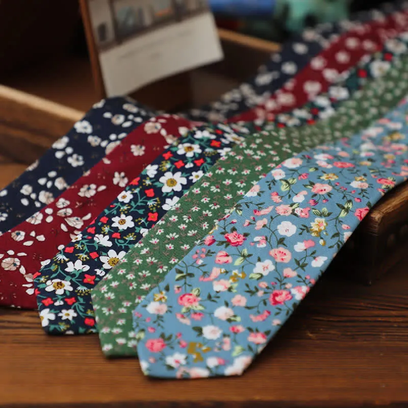 Men's Romantic Floral Skinny Necktie made by FloralTrip
