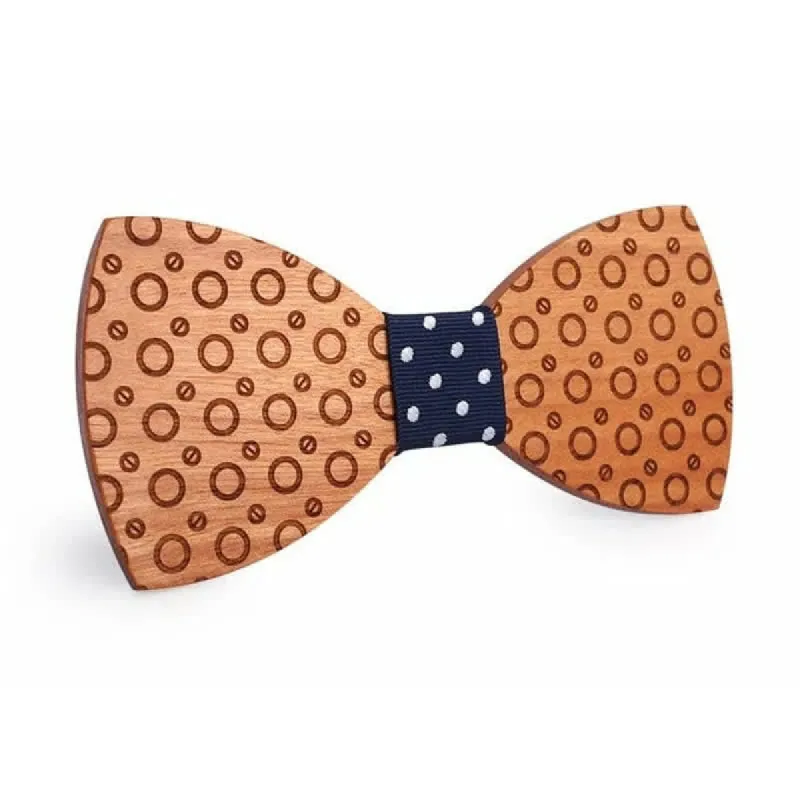 Men's Regular Polka Dot Wooden Bow Tie sold by FloralTrip