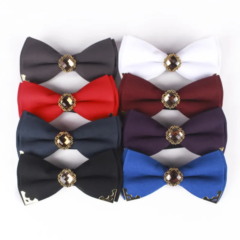 Men's Gem Golden Edge Cotton Bow Tie sold by FloralTrip